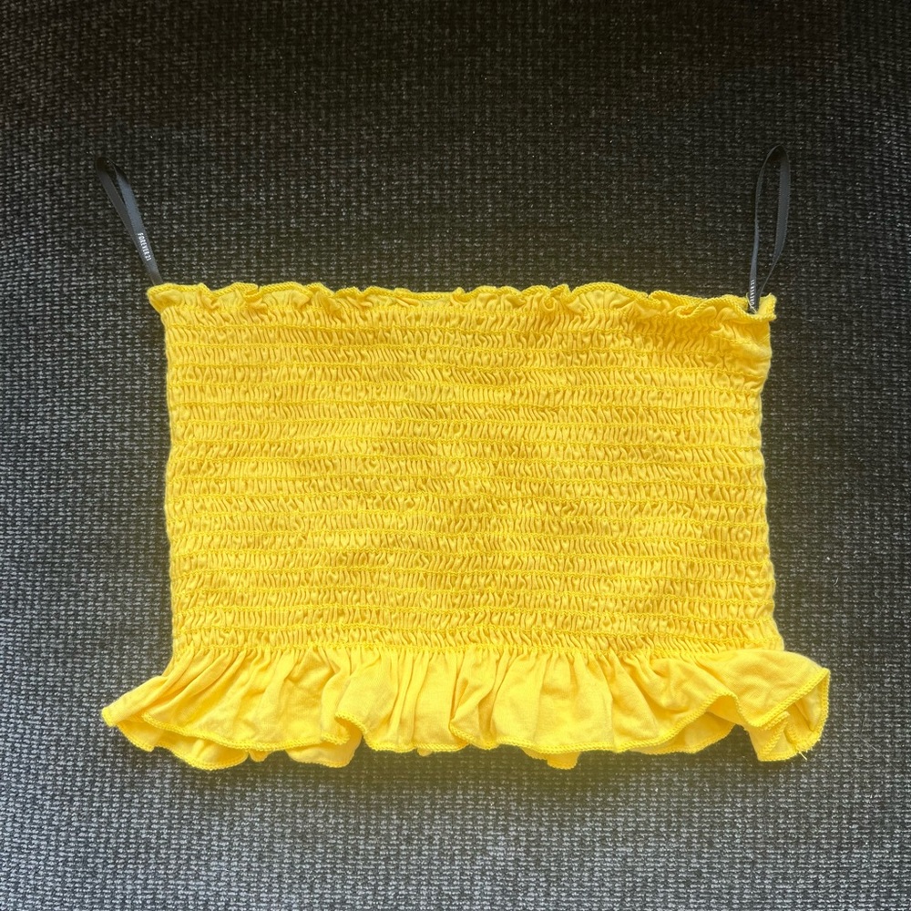 Forever 21, yellow tube top, size small